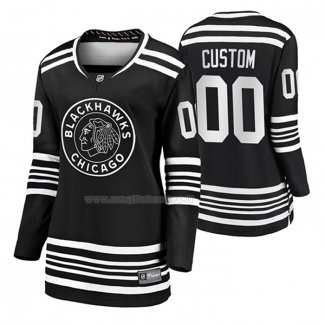 Maglia Hockey Donna Chicago Blackhawks Personalizzate Premier Alternato Nero