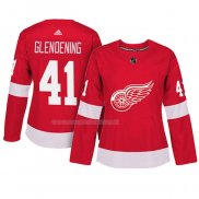 Maglia Hockey Donna Detroit Red Wings Luke Glendening Autentico Giocatore Rosso