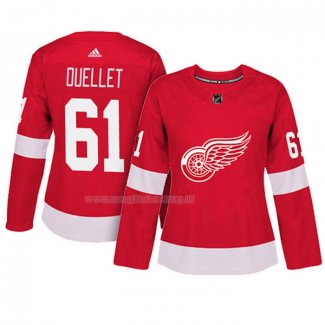 Maglia Hockey Donna Detroit Red Wings Xavier Ouellet Autentico Giocatore Rosso