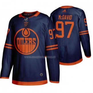 Maglia Hockey Edmonton Oilers Connor Mcdavid Autentico Alternato Blu