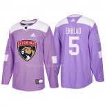 Maglia Hockey Florida Panthers Aaron Ekblad 2018 Fights Cancer Viola