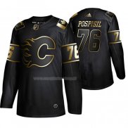 Maglia Hockey Golden Edition Calgary Flames Martin Pospisil Autentico Nero
