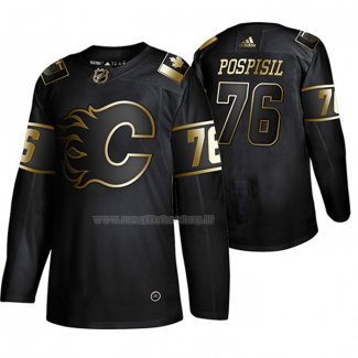 Maglia Hockey Golden Edition Calgary Flames Martin Pospisil Autentico Nero