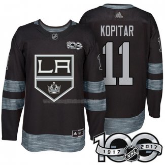 Maglia Hockey Los Angeles Kings Anze Kopitar 1917-2017 100th Anniversario Nero