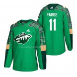 Maglia Hockey Minnesota Wild Zach Parise 2018 Dia de San Patricio Verde