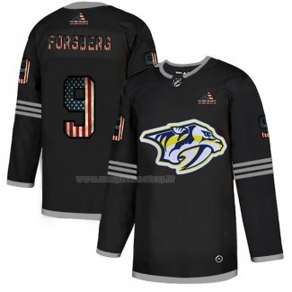 Maglia Hockey Nashville Predators Filip Forsberg 2020 USA Flag Nero