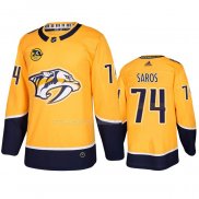 Maglia Hockey Nashville Predators Juuse Saros Home Giallo