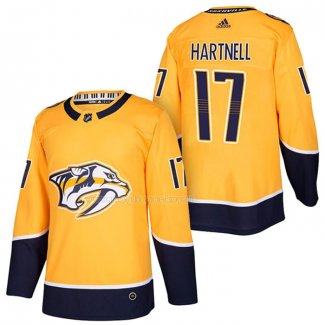 Maglia Hockey Nashville Predators Scott Hartnell 2018 Autentico Home Giallo