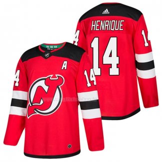 Maglia Hockey New Jersey Devils Adam Henrique Autentico Home 2018 Rosso