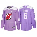 Maglia Hockey New Jersey Devils Andy Greene 2018 Fights Cancer Viola