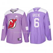 Maglia Hockey New Jersey Devils Andy Greene 2018 Fights Cancer Viola