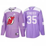 Maglia Hockey New Jersey Devils Cory Schneider 2018 Fights Cancer Viola
