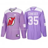 Maglia Hockey New Jersey Devils Cory Schneider 2018 Fights Cancer Viola