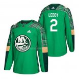 Maglia Hockey New York Islanders Nick Leddy 2018 Dia de San Patricio Verde