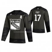 Maglia Hockey New York Rangers Jesper Fast 2019 Veterans Day Camuffamento