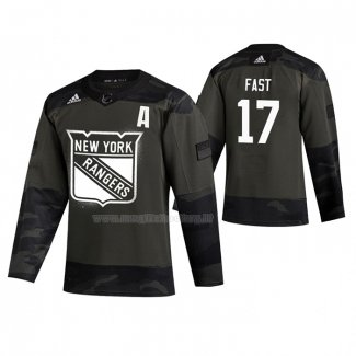 Maglia Hockey New York Rangers Jesper Fast 2019 Veterans Day Camuffamento