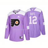Maglia Hockey Philadelphia Flyers Michael Raffl Autentico 2018 Fights Cancer Viola