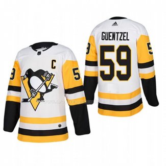 Maglia Hockey Pittsburgh Penguins Jake Guentzel Away Autentico Giocatore Bianco