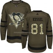 Maglia Hockey Pittsburgh Penguins Phil Kessel 2018 Salute To Service Verde Militare