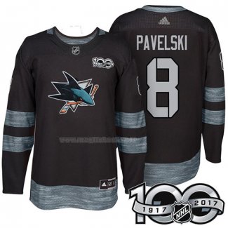 Maglia Hockey San Jose Sharks Joe Pavelski 1917-2017 100th Anniversario Nero