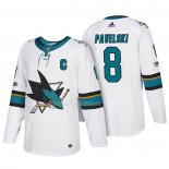 Maglia Hockey San Jose Sharks Joe Pavelski 2018 Bianco