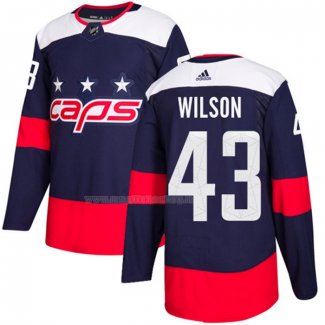 Maglia Hockey Washington Capitals Tom Wilson Autentico 2018 Stadium Series Blu