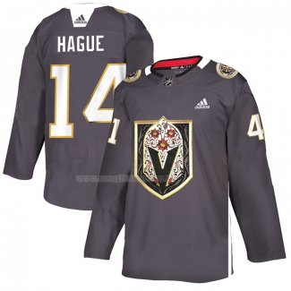 Maglia Vegas Golden Knights Nicolas Hague Dia de Los Muertos Gris